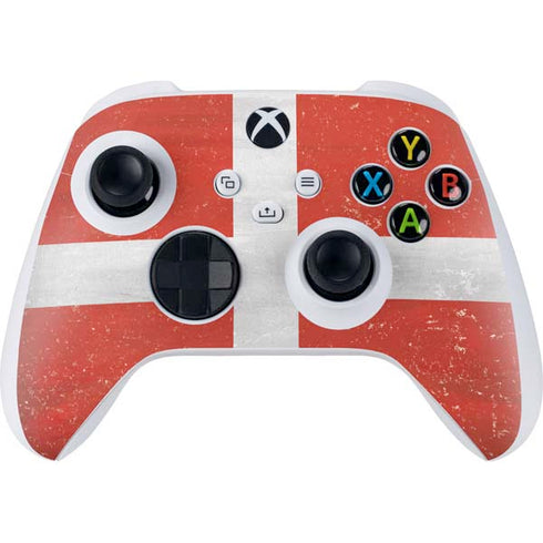 Denmark Flag Distressed Xbox Series S Controller Skin
